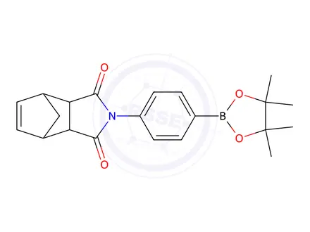 Chemical structure of 2-(4-(4,4,5,5-Tetramethyl-1,3,2-dioxaborolan-2-yl)phenyl)-3a,4,7,7a-tetrahydro-1H-4,7-methanoisoindole-1,3(2H)-dione