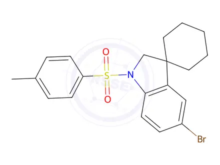 Chemical structure of 5'-Bromo-1'-tosylspiro[cyclohexane-1,3'-indoline]