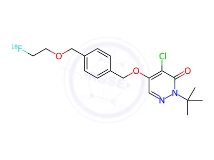 Chemical structure of Flurpiridaz-18F