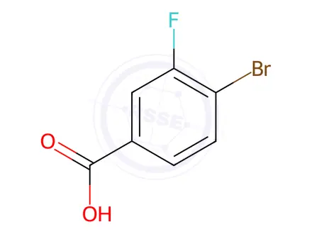 Chemical structure of 4-bromo-3-fluorobenzoic acid