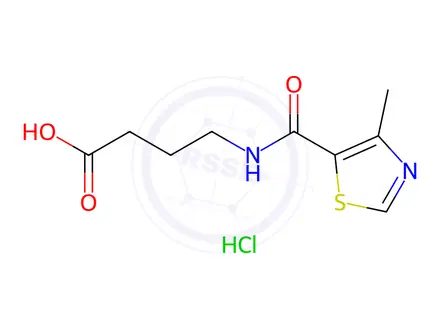 Chemical structure of 4-[(4-Methyl-1,3-thiazol-5-yl)formamido]butanoic Acid Hydrochloride