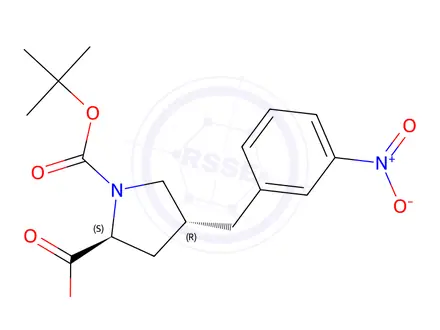 Chemical structure of (2S,4R)-1-(tert-Butoxycarbonyl)-4-(3-nitrobenzyl)pyrrolidine-2-carboxylic acid