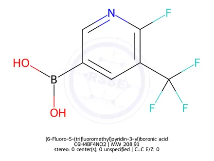 Chemical structure of (6-Fluoro-5-(trifluoromethyl)pyridin-3-yl)boronic acid