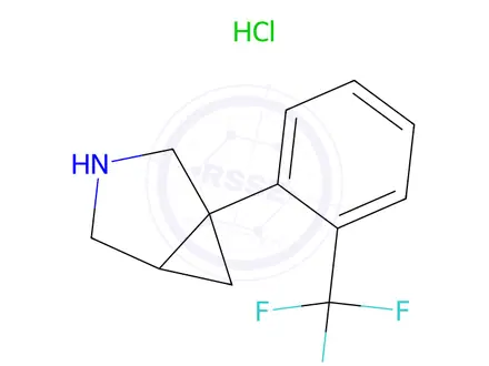 Chemical structure of 1-[2-(Trifluoromethyl)phenyl]-3-azabicyclo[3.1.0]hexane Hydrochloride