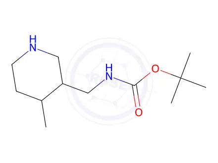 Chemical structure of tert-Butyl ((4-Methylpiperidin-3-yl)methyl)carbamate