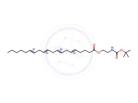 Chemical structure of (5Z,​8Z,​11Z,​14Z)​-5,​8,​11,​14-​Eicosatetraenoic Acid 2-​[[(1,​1-​Dimethylethoxy)​carbonyl]​amino]​ethyl Ester