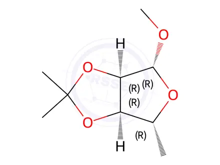 Chemical structure of Methyl-5-deoxy-2,3-O-isopropylidene-Beta-D-ribofuranoside
