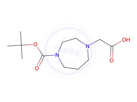 Chemical structure of 2-(4-(tert-Butoxycarbonyl)-1,4-diazepan-1-yl)acetic acid