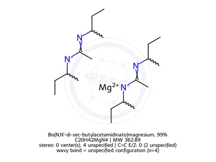 Chemical structure of Bis(N,N'-di-sec-butylacetamidinato)magnesium, 99%