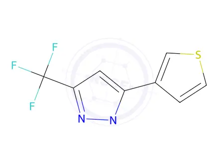 Chemical structure of 1-Methyl-5-(thiophen-3-yl)-3-(trifluoromethyl)-1H-pyrazole