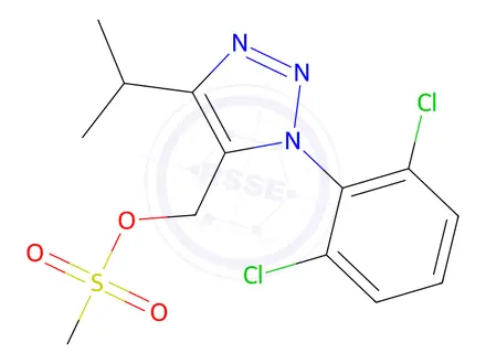 Chemical structure of (1-(2,6-Dichlorophenyl)-4-isopropyl-1H-1,2,3-triazol-5-yl)methyl methanesulfonate