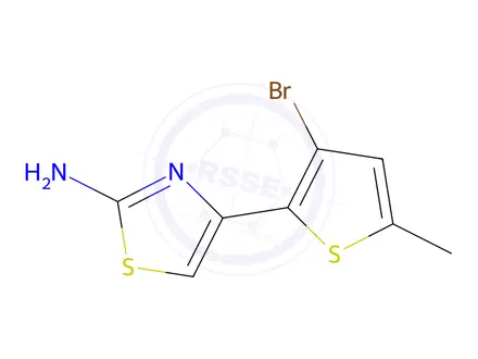 Chemical structure of 4-(3-Bromo-5-methylthiophen-2-yl)thiazol-2-amine