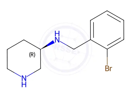 Chemical structure of (R)-N-(2-Bromobenzyl)piperidin-3-amine dihydrochloride