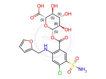 Chemical structure of Furosemide Acyl-β-D-glucuronide