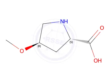Chemical structure of trans-(2S,4R)-4-methoxypyrrolidine-2-carboxylic acid