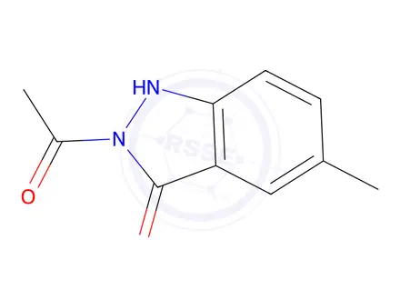 Chemical structure of 3H-Indazol-3-one, 2-acetyl-1,2-dihydro-5-methyl-