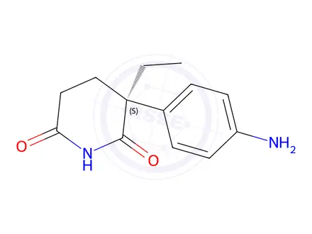 Chemical structure of (S)-3-(4-aminophenyl)-3-ethylpiperidine-2,6-dione