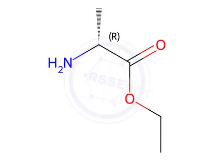 Chemical structure of D-Alanine, ethyl ester (9CI)
