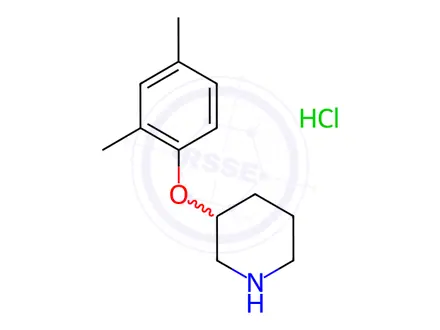 Chemical structure of 3-(2,4-Dimethylphenoxy)piperidine hydrochloride