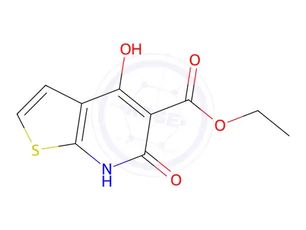 Chemical structure of ethyl 4-hydroxy-6-oxo-7H-thieno[2,3-b]pyridine-5-carboxylate