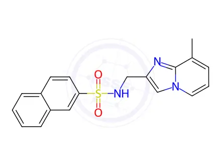 Chemical structure of N-((8-Methylimidazo[1,2-a]pyridin-2-yl)methyl)naphthalene-2-sulfonamide