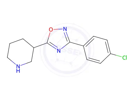 Chemical structure of 3-(4-Chlorophenyl)-5-(piperidin-3-yl)-1,2,4-oxadiazole