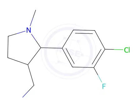 Chemical structure of [2-(4-chloro-3-fluorophenyl)-1-methylpyrrolidin-3-yl]methanamine