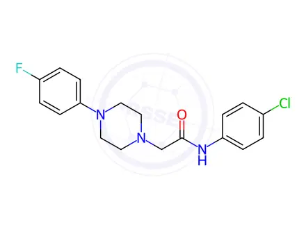 Chemical structure of N-(4-chlorophenyl)-2-(4-(4-fluorophenyl)piperazin-1-yl)acetamide