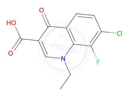 Chemical structure of 7-Chloro-1-ethyl-8-fluoro-4-oxo-1,4-dihydroquinoline-3-carboxylic acid