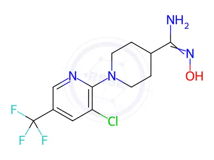 Chemical structure of 1-[3-chloro-5-(trifluoromethyl)-2-pyridinyl]-N'-hydroxy-4-piperidinecarboximidamide