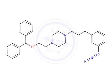 Chemical structure of 1-(2-(bis(phenyl)methoxy)ethyl)-4-(3-(3'-azidophenyl)propyl)piperazine