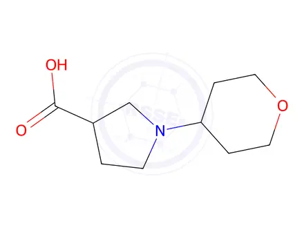 Chemical structure of 1-(oxan-4-yl)pyrrolidine-3-carboxylic acid