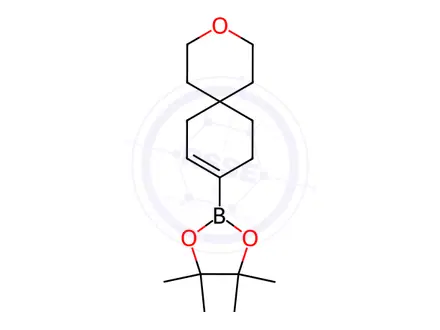 Chemical structure of 3-Oxaspiro[5.5]undec-8-ene, 9-(4,4,5,5-tetramethyl-1,3,2-dioxaborolan-2-yl)-