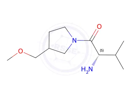 Chemical structure of (2S)-2-Amino-1-(3-(methoxymethyl)pyrrolidin-1-yl)-3-methylbutan-1-one