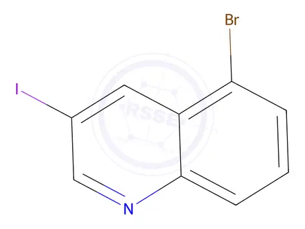 Chemical structure of 5-bromo-3-iodoquinoline