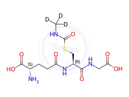 Chemical structure of S-(N-Methylcarbamoyl)glutathione-d3