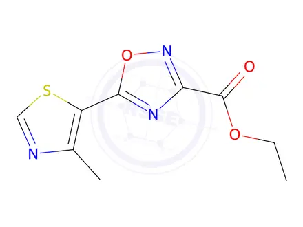 Chemical structure of Ethyl 5-(4-methylthiazol-5-yl)-1,2,4-oxadiazole-3-carboxylate