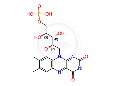 Chemical structure of Riboflavin 5′-monophosphate Sodium Salt Hydrate