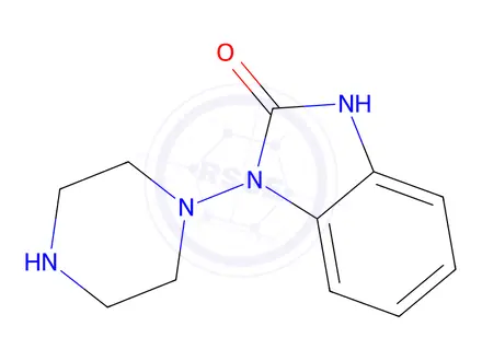 Chemical structure of 1,3-Dihydro-1-(1-piperazinyl)-2H-benzimidazol-2-one