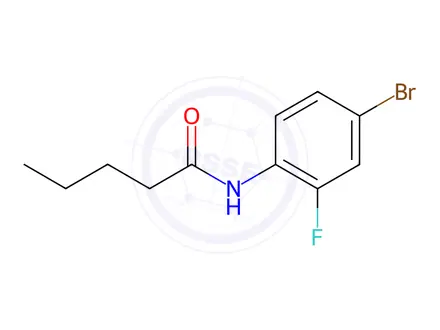 Chemical structure of N-(4-bromo-2-fluorophenyl)pentanamide