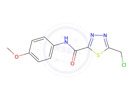 Chemical structure of 5-(Chloromethyl)-N-(4-methoxyphenyl)-1,3,4-thiadiazole-2-carboxamide