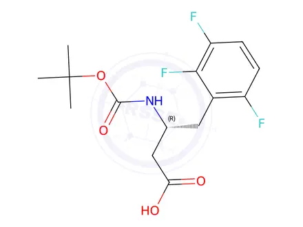 Chemical structure of (R)-3-((tert-Butoxycarbonyl)amino)-4-(2,3,6-trifluorophenyl)butanoic acid