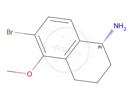 Chemical structure of (R)-6-Bromo-5-methoxy-1,2,3,4-tetrahydronaphthalen-1-amine
