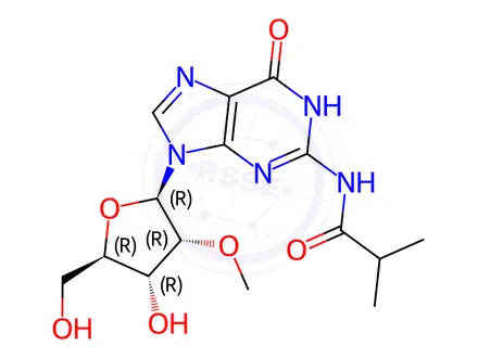 Chemical structure of N2-Isobutyryl-2'-O-methylguanosine