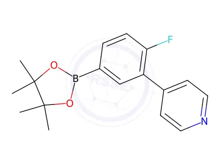 Chemical structure of 4-(2-Fluoro-5-(4,4,5,5-tetramethyl-1,3,2-dioxaborolan-2-yl)phenyl)pyridine