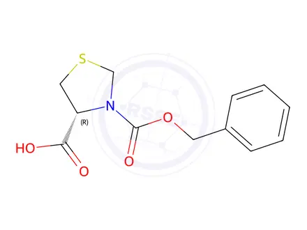 Chemical structure of (R)-3-((Benzyloxy)carbonyl)thiazolidine-4-carboxylic acid