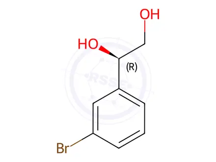 Chemical structure of 1,2-Ethanediol, 1-(3-bromophenyl)-, (1R)-