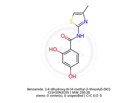 Chemical structure of Benzamide, 2,4-dihydroxy-N-(4-methyl-2-thiazolyl)-(9CI)