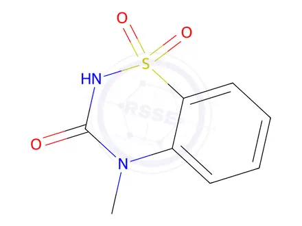 Chemical structure of 4-methyl-2H-1,2,4-benzothiadiazin-3(4H)-one 1,1-dioxide