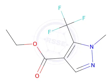 Chemical structure of Ethyl 1-methyl-5-(trifluoromethyl)-1H-pyrazole-4-carboxylate